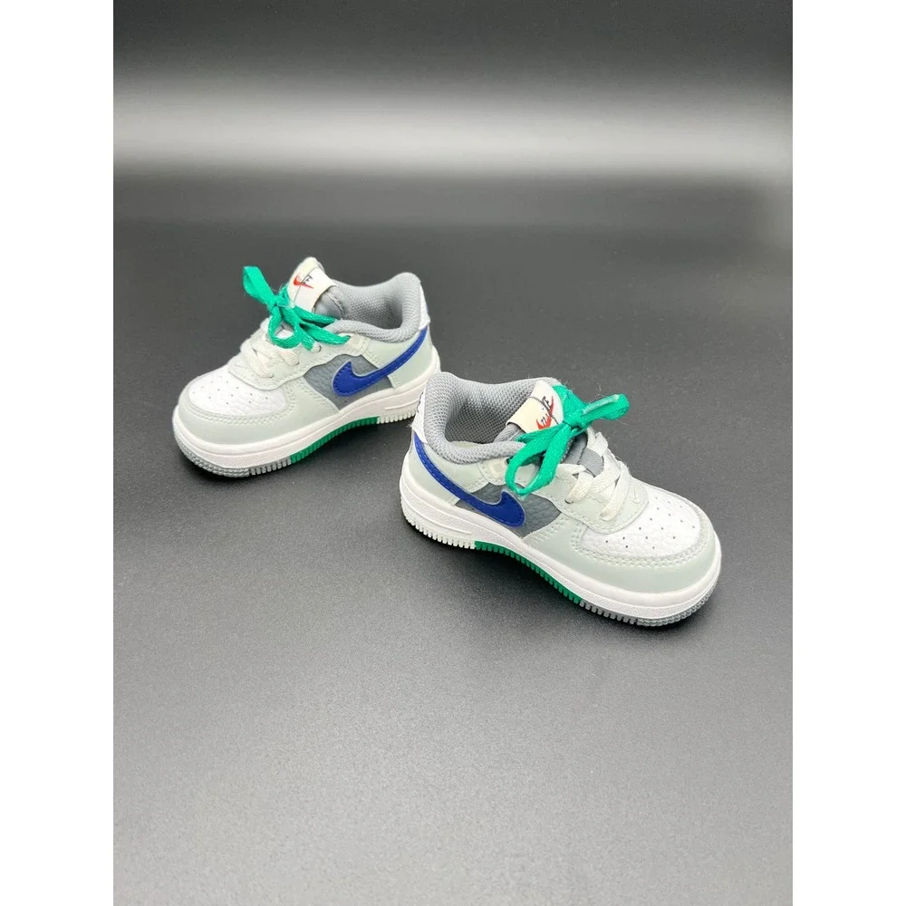 Nike Air Force 1 Low Toddler Sneakers Grey White Blue Green Streetwear Shoes